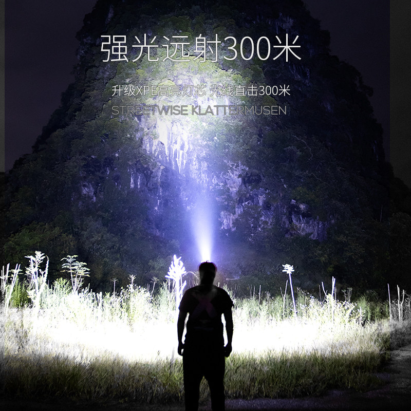 现货led感应头灯强光充电超亮头戴式超轻小号夜钓钓鱼专用手电筒