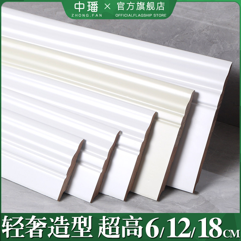 纯实木法式c踢脚板美式番龙眼超高6CM12公分8贴脚线欧式加高踢脚图片