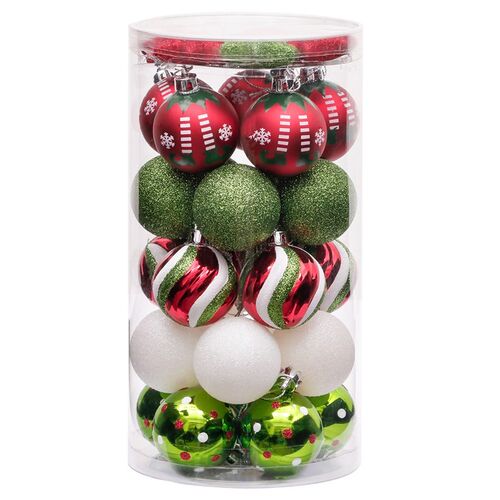 35pcs 5cm Christmas Balls Ornament Multi Color Christmas Han