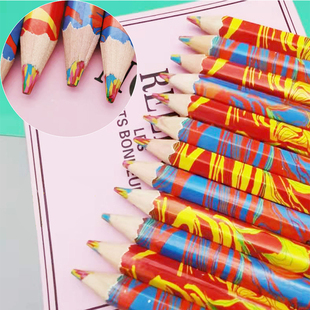 Pencil Colors lot Rainbow Cute 极速4pcs Wooden Set