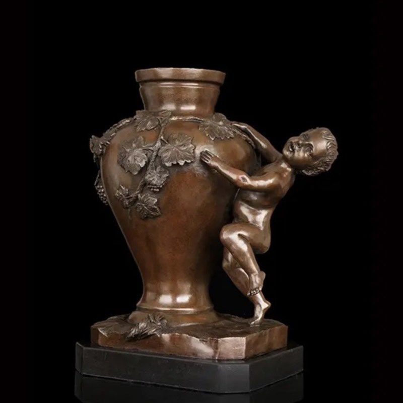 铜雕塑欧式花瓶雕塑工艺品手工摆件家居装饰创意礼品客厅玄关书房,家居饰品,桌面摆件,淘宝优惠券,粉丝福利购,淘宝优惠卷