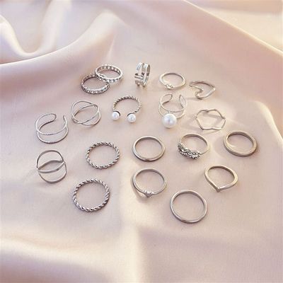 推荐Ring set 19 piece set finger rings women men 戒指组套19