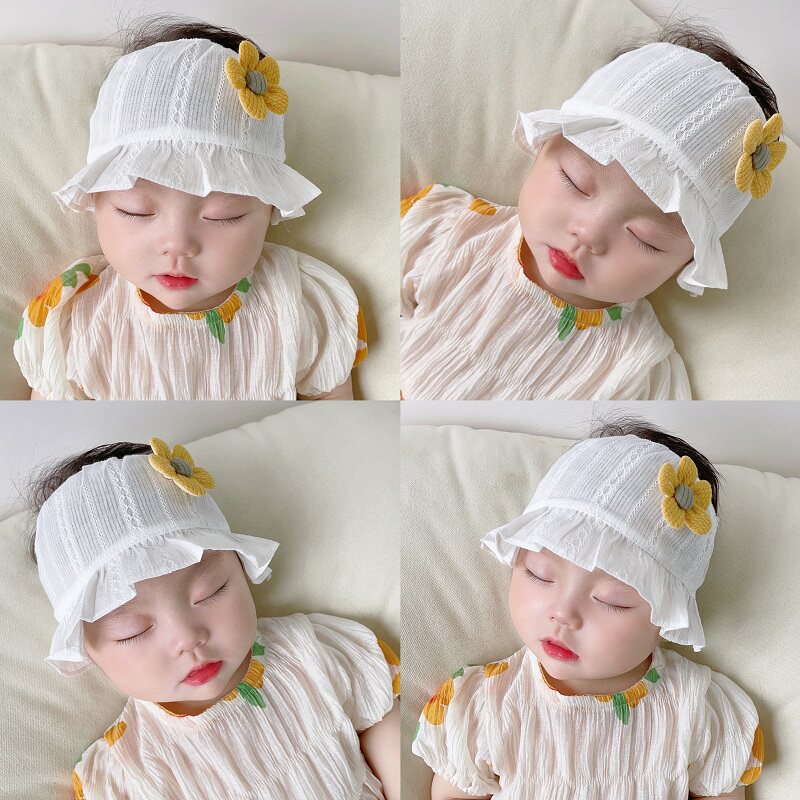 工厂销婴儿宝宝夏季薄款防u晒帽新生儿胎帽儿童春秋款遮阳帽女宝