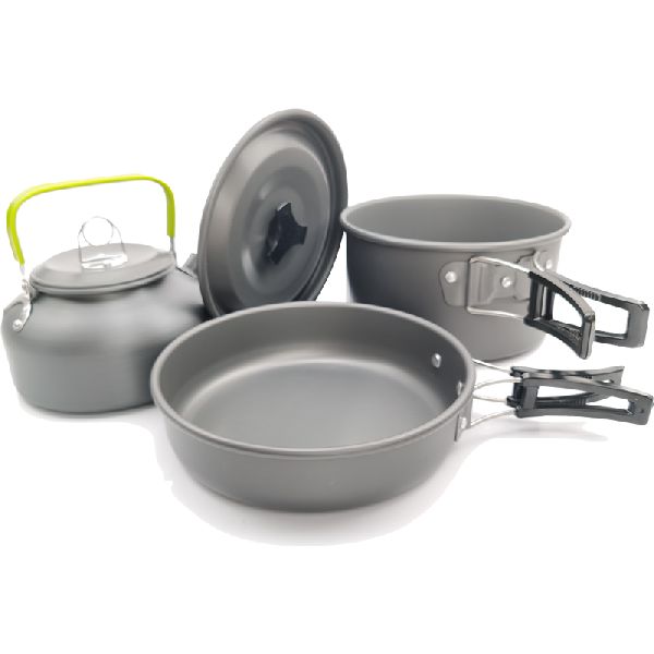 速发Camping Cookware Kit Outdoor Aluminum Cooking Set Water