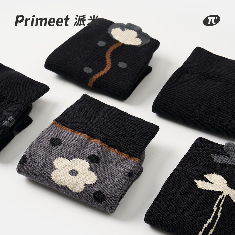 黑色袜子女款秋冬中筒袜2024新款爆款可爱日系春秋配小皮鞋长袜棉