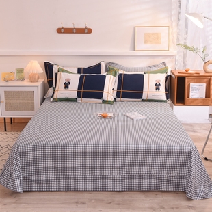 简约卡通磨毛四件套纯棉秋冬加厚全棉儿童男孩床笠款4件套180x220