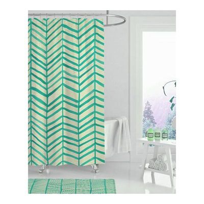 Shower Curtain Waterproof Tropical-Rainforest Cactus Polyest