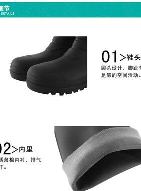 全钢头防砸长筒雨靴男耐磨防滑防水耐油劳保靴子煤矿矿工防护雨鞋