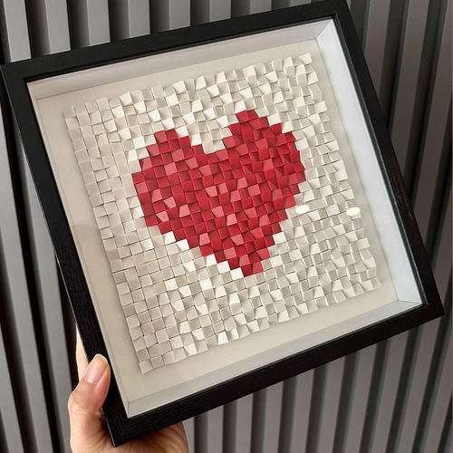 爱心积木DeIY相像框小颗粒拼装拼插结婚送新人婚房摆件