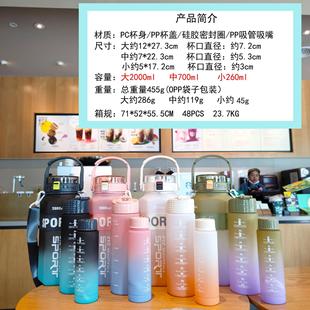 本特学生吸管喝水杯男生大容量耐高温运动塑料水壶健身个性女杯子