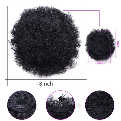 8inch Short Afro Puff Synthetic Hair Bun Chignon Hairpiece F