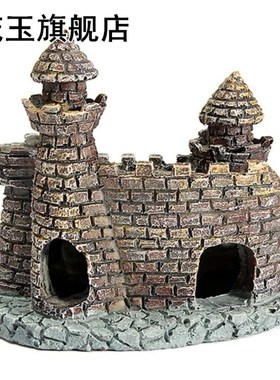 Gray Ruins Castle Aquarium Ornament Fish Tank Decoration Ret