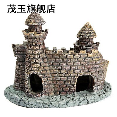 Gray Ruins Castle Aquarium Ornament Fish Tank Decoration Ret