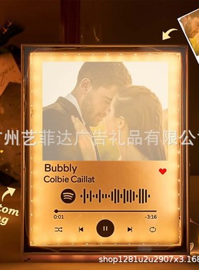 跨境母亲节亚克力jLED镜子灯diy照片相框灯箱家居氛围小夜灯摆件