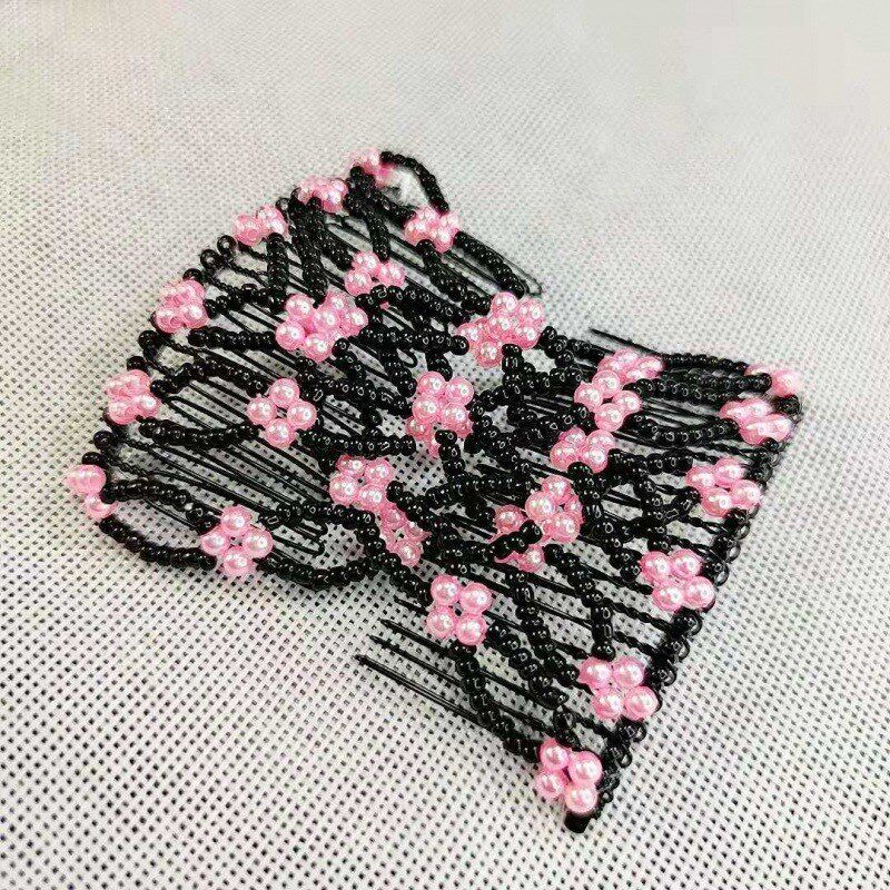 新款多功能盘发器韩版发饰插梳百B变发梳珍珠发夹水晶头饰卷发发