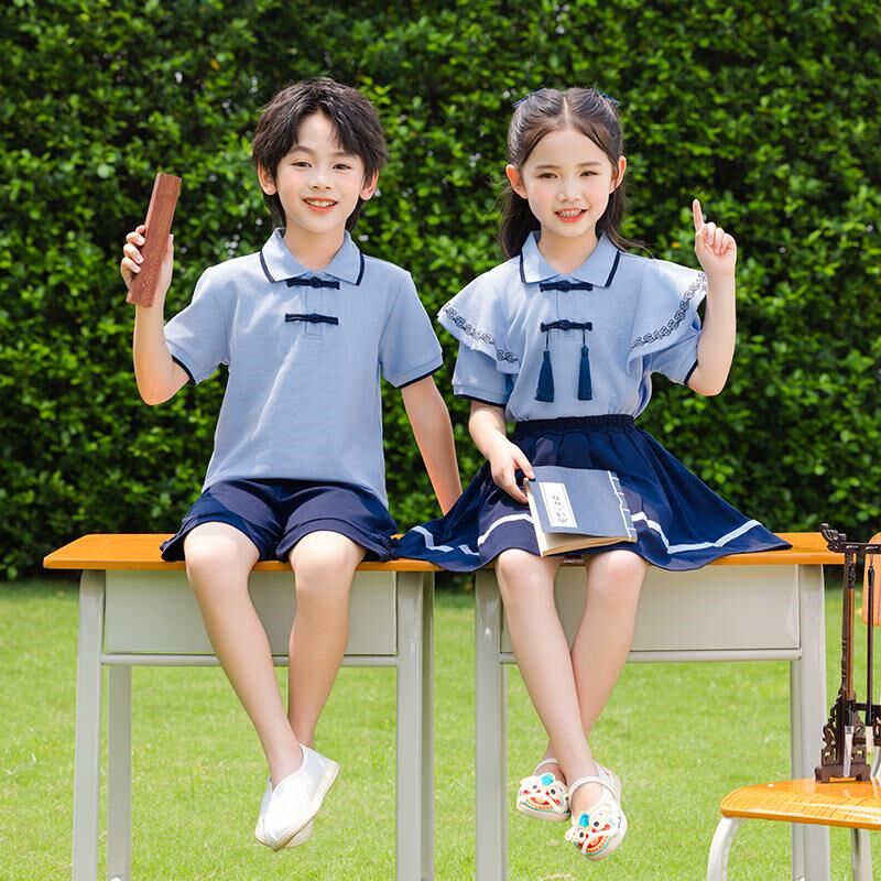 中国风小学生校服套装夏装新款男女儿童年级班服幼儿园毕业表演服