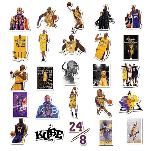 50pcs NBA Basketball Stickers Kobe Bryant Sticker Waterproo