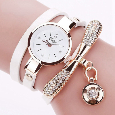 推荐Duoya Brand Bracelet Watches For Women Luxury Gold Cryst