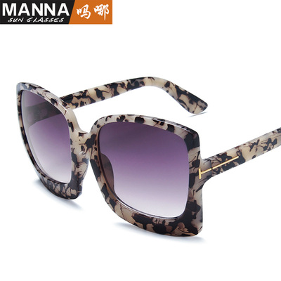 现货Large frame lsunglasses retro women's street shot glasse