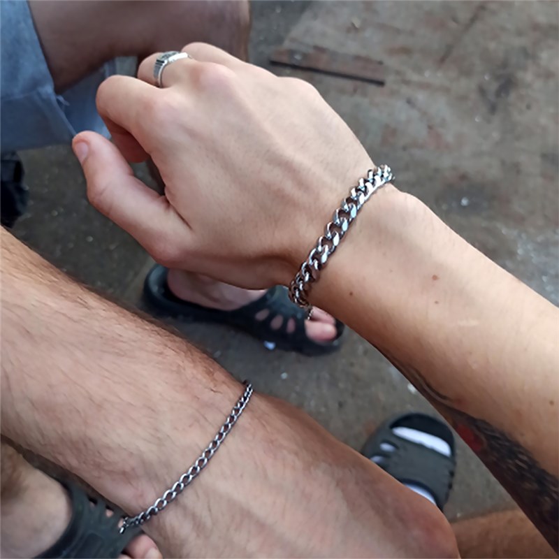 推荐Men&#;s Bracelet Homme Stainless Steel Cuban Link Chains