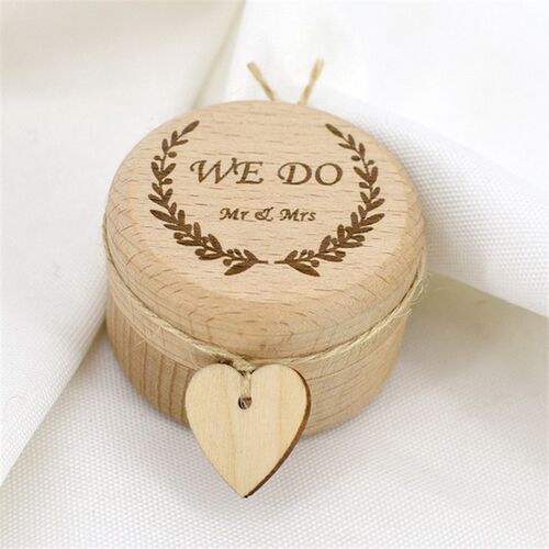 小众高货Vintage Wooden Ring Box Wedding Engagement Ring Pack
