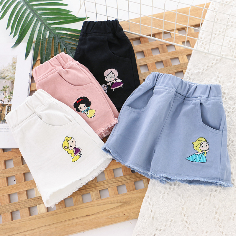 女童薄款纯棉牛仔短裤夏季新款宽松弹力流苏儿童宝宝女孩休闲裤子