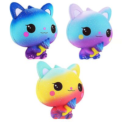 极速Kawaii Cartoon Galaxy Cute Deer Squishy Cat Jumbo Toys S