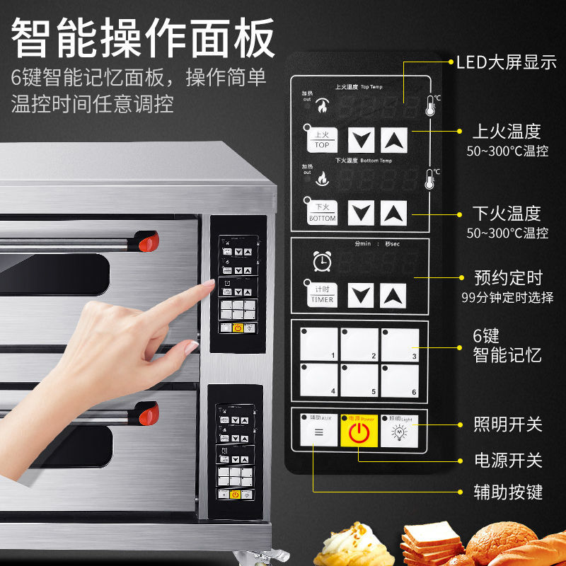 电烤箱商用烤箱燃气一层二盘大型烘培单层大容量家用液化煤气摆摊