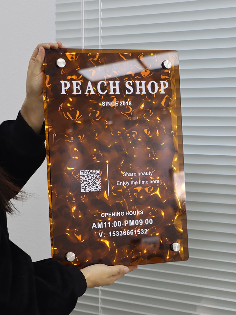 美甲店铺牌亚克力水波纹镜面不锈钢室公司广告牌LOGO招牌定制