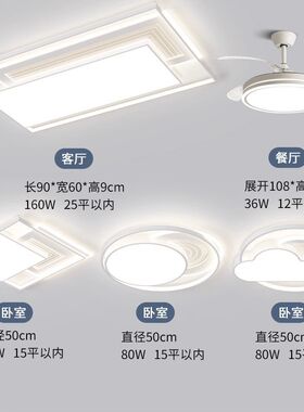 客厅灯吸b顶灯家用简约灯具全屋套装三室两厅米家智能中山家装灯