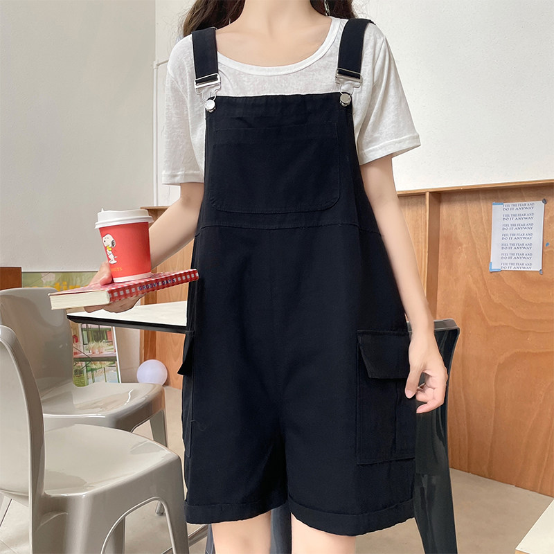 女大童背带裤套装夏季12-15岁女孩炸街韩版宽松夏装学院风两件套