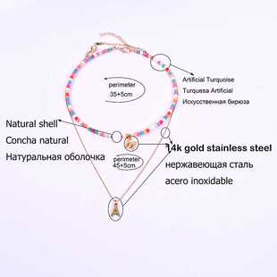 Stainless for Initial 推荐 Steel Beads Women Choker Colorful