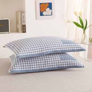 纯色全棉枕巾一对装枕头巾防头油男生纱布吸汗防尘防水枕套巾