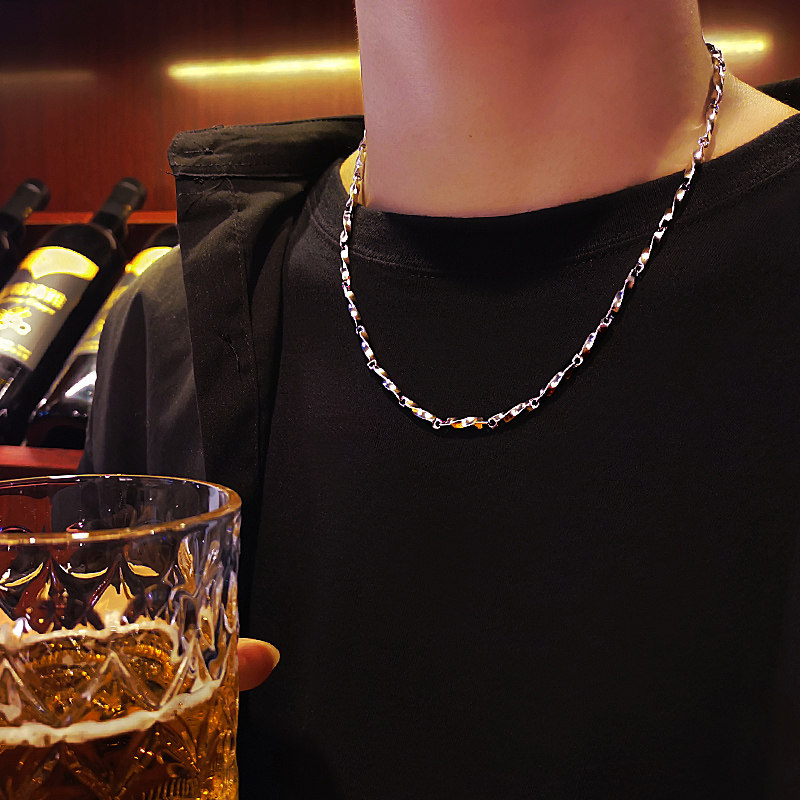 工厂销钛钢项g链男潮嘻哈配饰链子简约百搭男士吊坠男生搭配衣服