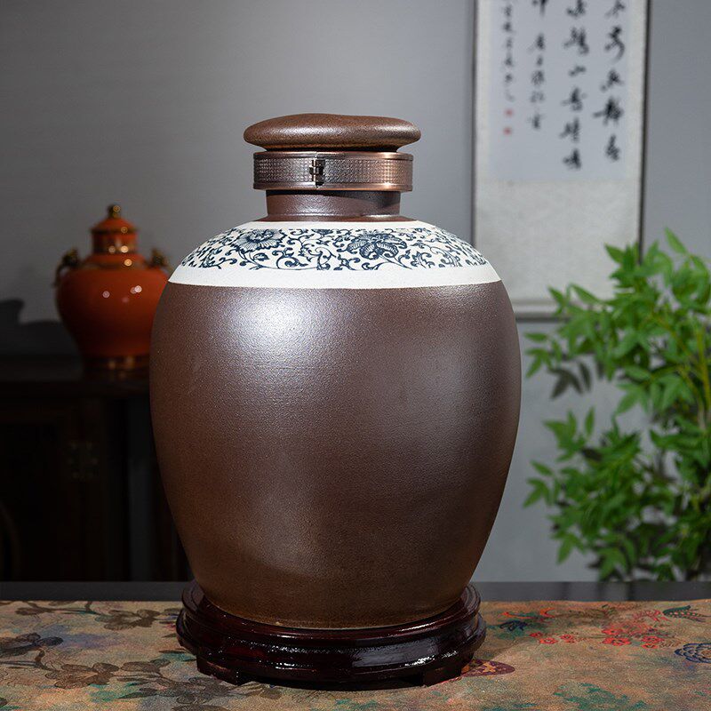 酒坛子陶瓷家用密封存酒窖酒酒罐10/20/50/100斤装泡酒酒缸