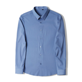 LUUD 英伦风男士 商务职业寸衣免烫抗皱长袖 衬衣 工艺压边衬衫