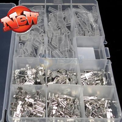 盒装6.3/4.8/2.8插簧插片护套r冷压接线端子公母对插接Z头各30套