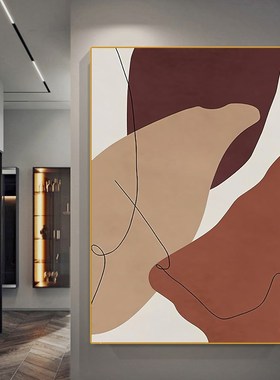 客厅沙发背景墙橙色装饰画抽象挂画玄关现代抽象肌理感大幅落地画
