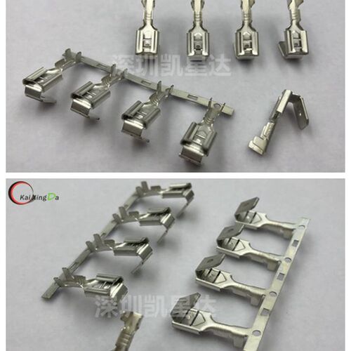 6.3连带反背插i簧6.3插簧带插片反背肩背公母250接线端子插片0.8