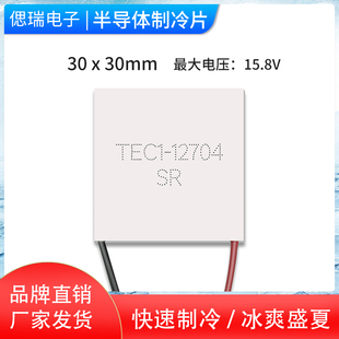 30MM全新半导体温差制冷片抽湿机厂家优质致冷 12704 TEC1TES1