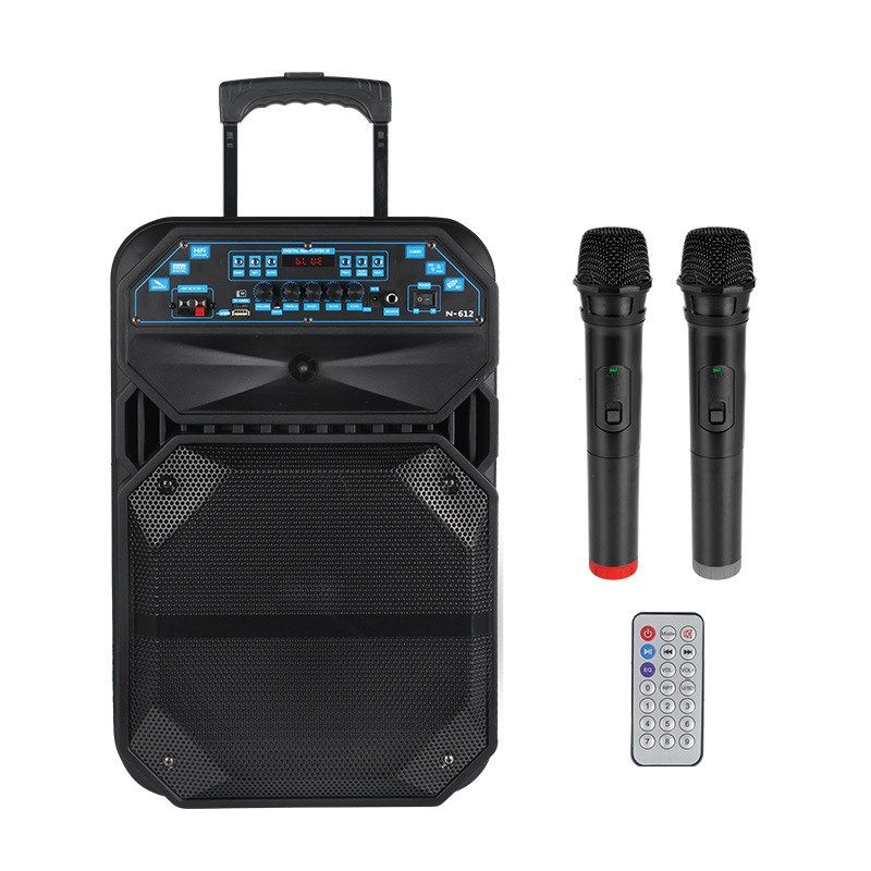 12寸广场舞音响蓝牙音箱户外K歌无线话筒大功Q率演出移动拉杆音箱