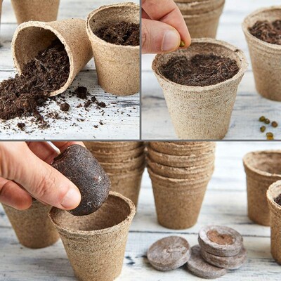 Seed Starter Tray,Packs of 200 Biodegradable Seedling Pots f