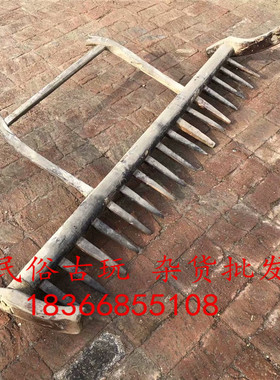 农村民俗装饰摆件木犁怀旧老物z件老农具锄头景区农耕文化展示展