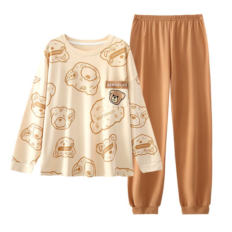 卡通睡衣女款春秋季长袖学生可爱套头休闲可外穿家居服两件套