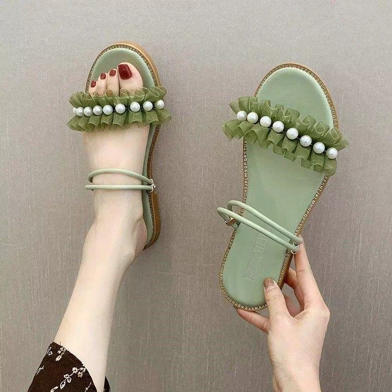 夏天新款两穿凉鞋时尚外穿韩版网红拖鞋女平底配裙子设计感凉拖鞋,居家布艺,居家凉拖/凉鞋,淘宝优惠券,粉丝福利购,淘宝优惠卷