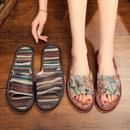 男 女透气家用情侣防滑防臭居家地板室内凉拖鞋 夏季 水墨风亚麻拖鞋