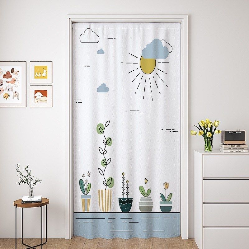 中式门帘厨房家用空调挡风帘子隔断帘厕所卧室免打孔伸缩杆遮挡帘,居家布艺,成品窗帘,淘宝优惠券,粉丝福利购,淘宝优惠卷