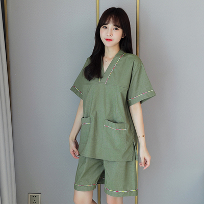 洗浴浴服纯棉高档汗蒸o服女情侣大码韩版可爱全棉桑拿服男汉蒸服