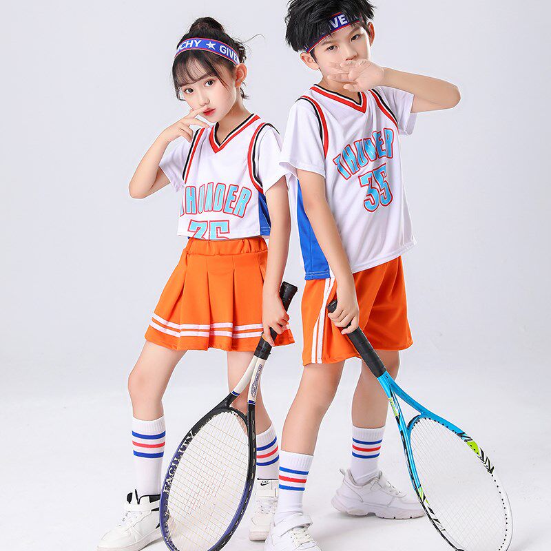 现货儿童啦啦队演出服运s动会比赛服装小学生爵士舞蹈表演男女嘻