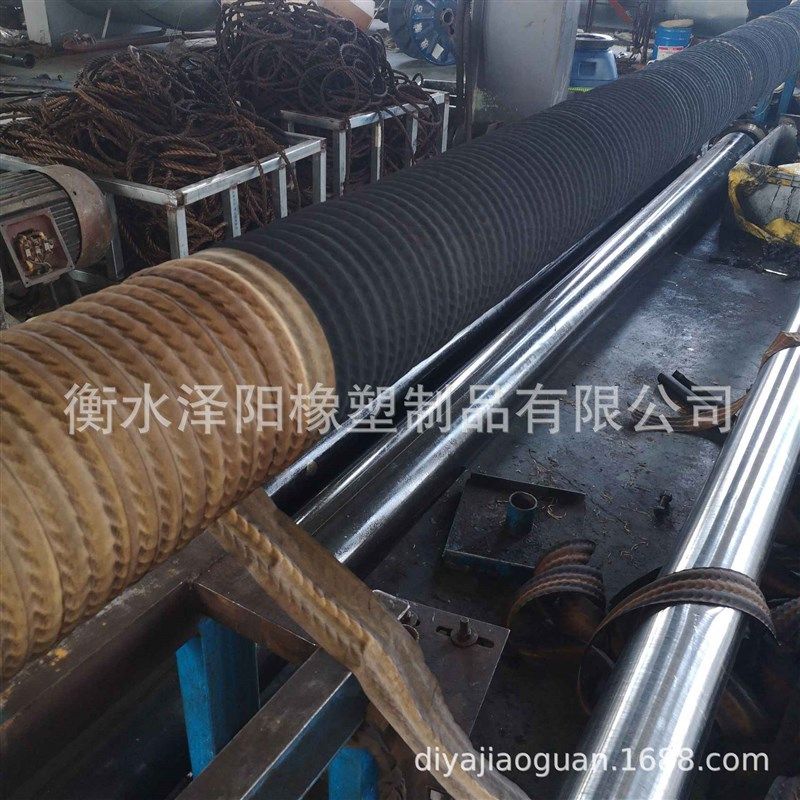 清喷径耐磨钢丝骨架口砂胶管输水吸沙排泥橡胶软W管大淤排污水u.